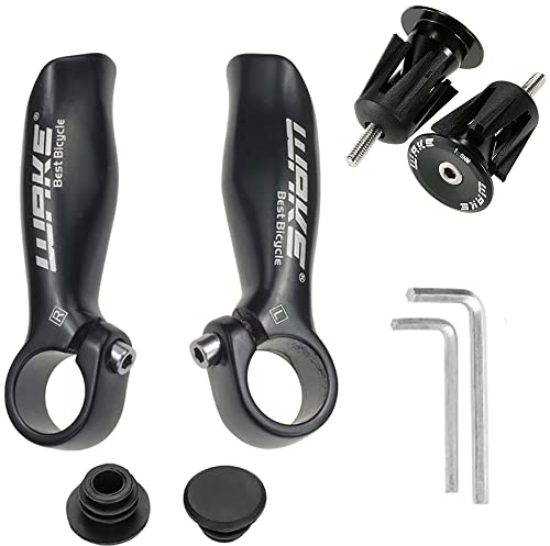 CYSKY 1 Paar Fahrrad Lenkerhörnchen 22,2mm und Fahrrad Lenkerendstopfen, passend für MTB, BMX, Mountainbike, Rennrad Teile (Schwarz)