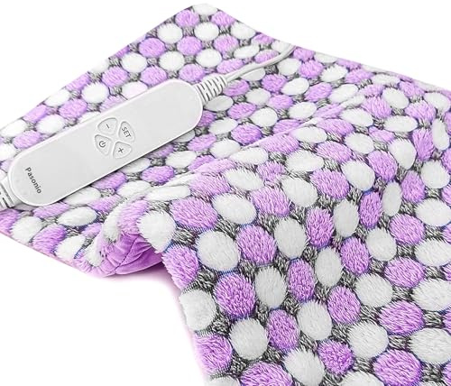 Pasonio Full Weighted Electric Heating Pad for Back Pain, Cramps, Relief - Auto Shut Off - 2.3lb Heat Pad with Moist & Dry Heat Therapy Options - Hot Heated Pad - (XL 12x24) - PYQ0Z