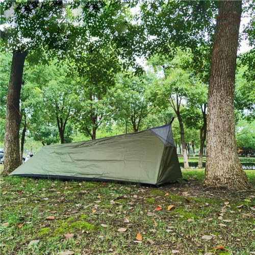 Zoegneer 210D Oxford-Gewebezelt, ultraleichtes Sommer-Outdoor-Zelt, 1 Person, Netz, Innenbelüftungsnetz, 220 x 70 x 60 / 35 cm (grün)