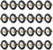 Marco Foco Empotrable, Negro Redondo Metálica, Incl. Zócalo GU10 Para Lámparas, Agujero 55-70mm, Para Lámparas De Led O Halógena, Marco Empotrado Ojo de Buey, Para Baño Sala Cocina, etc.,24 Pack