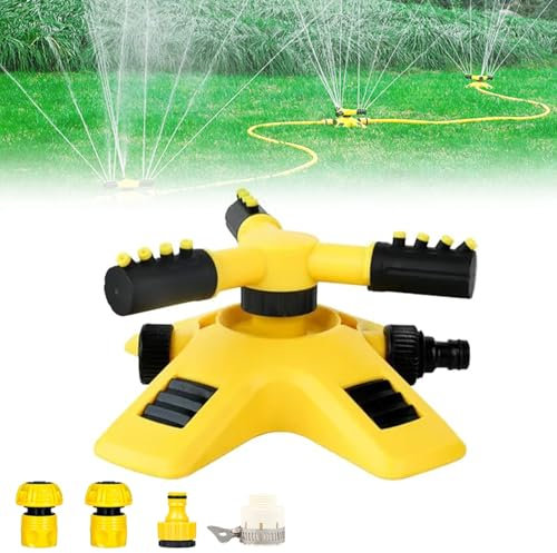 Aspersor de jardín, aspersor automático de agua, aspersor ajustable de rotación de 360 grados, aspersores multiusos para plantas de jardín, riego y juegos de niños (1 unidad)