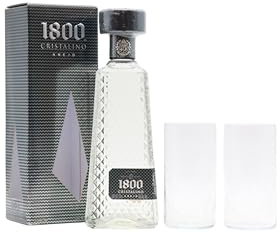 1800 - Cristalino Anejo Tequila 70cl 35% ABV (Includes Branded Glasses)