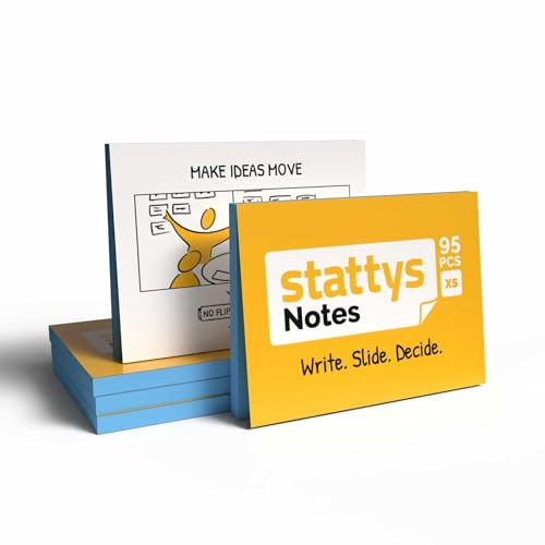 Stattys Notes XS – 10 blocchi di appunti elettrostatici (5 × 3,7 cm) | Super sticky Magic Note Pad per piccole idee | Riutilizzabile e senza colla su vetro, lavagna, tavolo (blu)