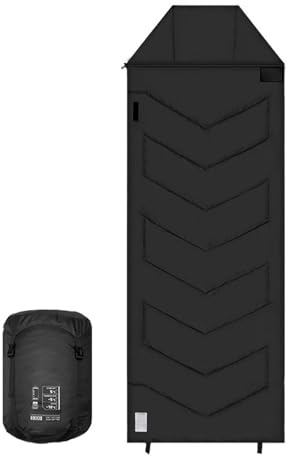 Yosoo Health Gear Sac de Couchage d'hiver pour Adultes, Chaleur de -10 ℃ à 5 ℃, Grand Espace, Sac de Compression, pour la Randonnée en Camping par Temps Froid (Noir crépuscule)