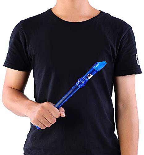 Dioche Kids Flute Transparent 8-hole Plastic Recorder for Children, Suitable for Practice, and Safe, Lightweight Design, Perfect Sound quality. (Blue)