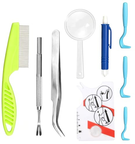 xnnmzhao Set di rimozione delle zecche per cani e gatti, pinza zecche per cani, set completo per la rimozione di zecche per cani e bambini (con scatola portaoggetto)