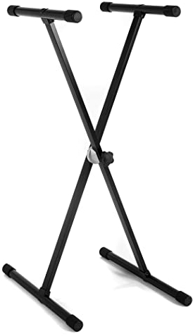 Gewa 900541 Gear System Keyboardständer (Höhe 70 - 100 cm, Tiefe 40 cm, Einstrebig) schwarz