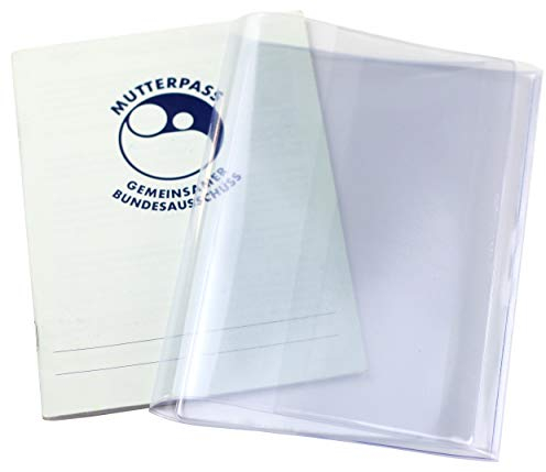OLGS Mutterpasshülle transparent 3-teilige Schutzhülle für den deutschen Mutterpass, Durchsichtige Hülle für werdende Mütter zur Schwangerschaft, Mutter-Passhülle, Fach für Ultraschallbilder