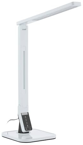 Lindby LED LED-bordslampa 'ELENI' (inclusief touchdimmer) (modern) i vit av syntetmaterial för arbetsrum/kontor (1 lamor, glödlampor ingår) - Bordslampa, skrivbordslampa, sängbordslampa