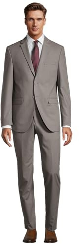 Steffen Klein Herren Designer Anzug - Slim Fit - Größe 102 - Zweiteiler Business Anzug - Taupe Melange