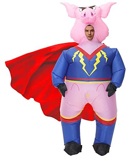 JASHKE Costume Maiale Gonfiabile Costumi Super Maiale Gonfiabili Adulti per Halloween Carnevale