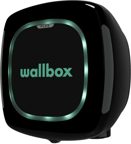Wallbox Pulsar Plus-laddare för elfordon, justerbar effekt upp till 11 kW, laddningskabel typ 2, 5 m, Wi-Fi och Bluetooth, OCPP, svart