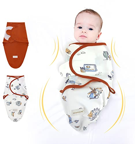 2Pack Baby Pucksack Pucktücher Kuscheldecke Sommer Unisex Junge Mädchen 0-3 3-6 Monate (Orange, Large)