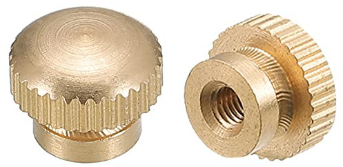 QUARKZMAN Moleteadas Pulgar Tuercas, 5uds M3 x D10mm x H8mm Latón Moleteada Tuerca con Cuello Alto Cabeza Ciego Agujero Estriado Tornillo Tuercas para 3D Impresora Piezas