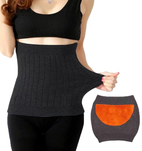 SUpoetry Nierenwärmer, Nierenwärmer Kaschmir, Nierenwärmer Damen, Nierenwärmer Herren, Winter Nierenwärmer, Elastic Taille, für Hexenschuss Rückenschmerzen Menstruationsbeschwerden(Tief Grau)