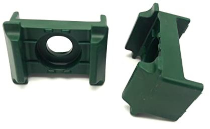 Auflage Dämpfer Pfosten Zaunpfosten Befestigung Doppelstabmattenzaun Zaun Halterung Auflagebock mit Überstand aus Kunststoff in Grün 20x