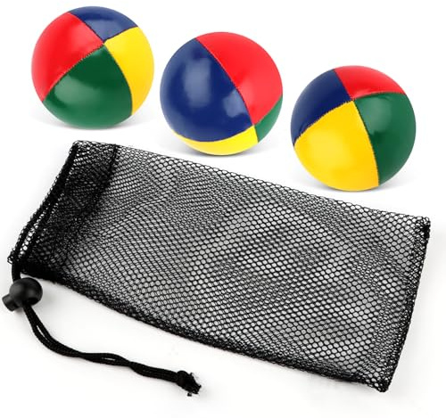 LWMTT Jonglierbälle 3er Set Juggling Balls 63mm Jonglierbälle Kinder Leicht zu Greifen, mit wasserdichte Beschichtung Freizeitsport Jonglierbälle für Kinder & Anfänger und Profis