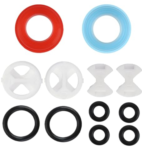 Tap Valve Cartridge Replacement Kit 12pcs Tap Washers for Mixer Taps Set with Ceramic Discs 1/2 Turn Silicone O Ring Gaskets Washers for Kitchen Sink Leaking Tap Repair