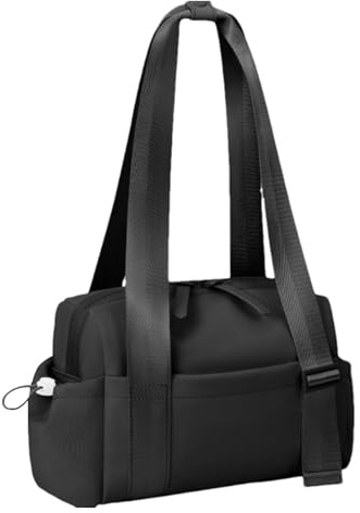 Sports Duffelväska, Fitness Tote Bag, Weekend Getaway Bag, Womens Travel | Bag, Easy Carry Gym, Functional Gym Tote, Stylish Sports Bag for Gym Shopping Outdoor Activities, Svart, riferimento alla
