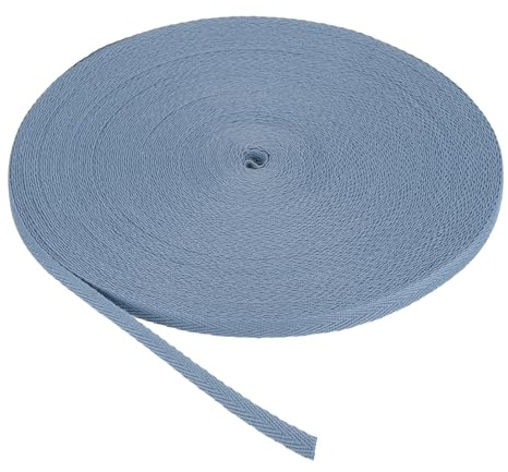 PATIKIL Nastro in Cotone A Spina di Pesce 6mm 23m Nastro in Cotone Fettuccia A Taglio Obliquo Fettuccia A Spina di Pesce per Cucire Regalo Imballaggio, Blu Mare