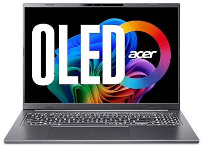 acer Aspire 16 AI (A16-52M-52PX) KI Laptop, Copilot+ PC, 16 WUXGA+ OLED 120Hz Display, Intel Core Ultra 5 226V, 16 GB RAM, 1 TB SSD, Intel Arc Grafik 130V, Windows 11, QWERTZ Tastatur, grau