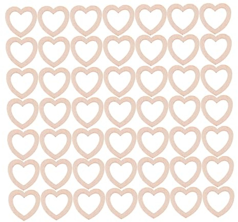 DIYEAH 300piezas Adornos De Corazón De Madera Rústica Rebanadas De Madera Sin Terminar De De Corazón Huecas Para Manualidades De Mesa Decoración De Boda y San Valentín