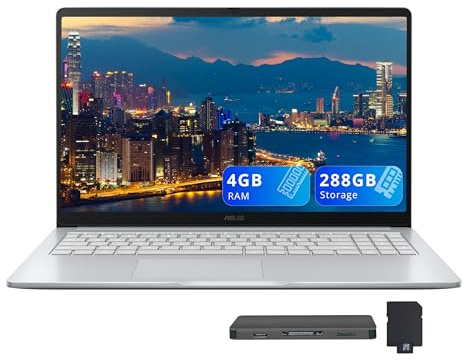 ASUS Chromebook CX15 15.6 FHD IPS Laptop, Intel Celeron N4500, 4GB RAM, 288GB Storage (128GB eMMC+160GB Docking Station Set), Intel UHD Graphics, Number Pad, HD Webcam, WiFi 6, Chrome OS, Gray