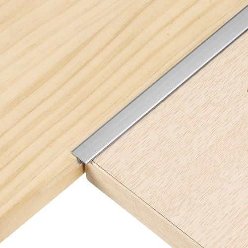 QUARKZMAN 2 Piezas De Molduras T De 2.9 Pies X 0.39 Para Transición De Pisos, Tapajuntas De Aleación De Aluminio Para Juntas De Laminados, Vinilo Y Baldosas, Color Gris