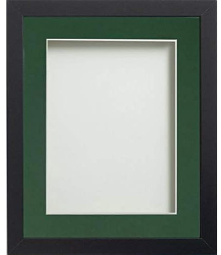 Frame Company Allington Black 20x16 Frame with Bottle Green Mount for A3 | Fits a A3 image with mount or a 20x16 image without mount, Frame size 20x16, Overall approx 21.6x17.6, Real Glass Front