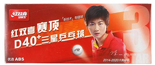 DHS D40 3 Star Table Tennis Balls - ITTF Approved 3 Star, Match and Elite Training Use, Premium ABS Material, 40mm Seamed, 10 Balls Pack