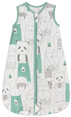 ZIGJOY 0.5 Tog Baby Sleeping Bag 100% Cotton Baby Wearable Blanket Toddler Sleep Sack Summer Sleeping Bags 0-6 Months, Panda