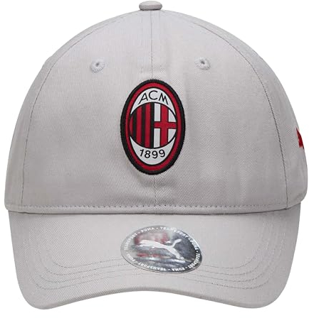 AC Milan Cappello con Visiera, Cappellino Estivo Classico con Logo Ufficiale, Cappellino Uomo o Donna, Unisex, Regolabile, Regolabile, Grigio