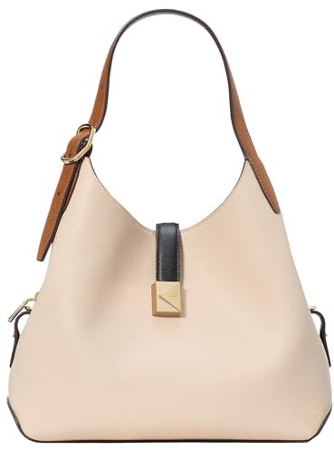 kate spade new york Women's Deco Colorblocked Pebbled Leather Medium Crossbody Tote, Milk Glass Multi, One Size