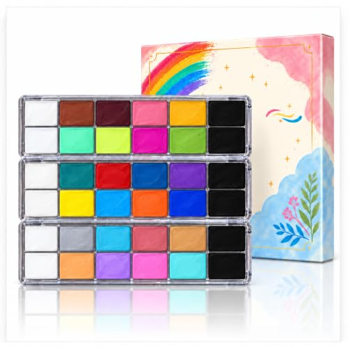 Halloween Face Paint Palette, Makeup Painting Kit | 26 Color, Oil Based, Professional, Safe, Non Toxic