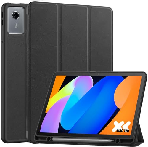 YRH for Lenovo Idea Tab 11 inch Case 2025 with Pen Holder, Back Soft TPU Protective Tablet Cover with Auto Sleep/Wake (Black)