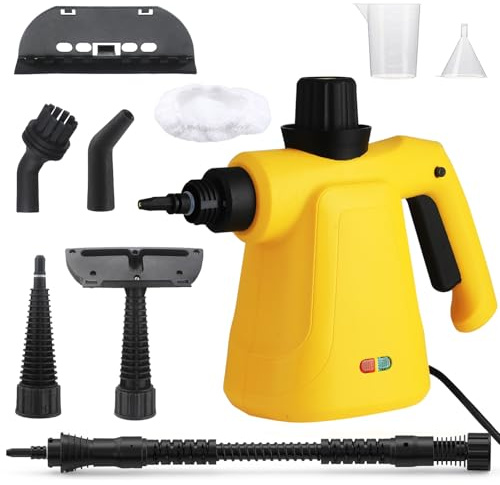 Steam Cleaner, Handheld Steam Cleaner, Portable Steamer Cleaning with 9 Accessories for Sofa Floor Carpet Car Window Bathroom, Multi-Purpose Steam Cleaners