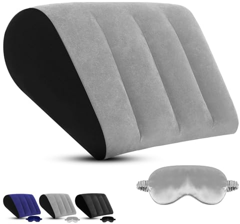 ProPillows Wedge Pillow for Bed Adult - Leg Pillow with Sleep Mask, Inflatable Pillows for Back Support, Knee Support for Women Men, Adjustable Pillows Use in Bed, Travel, Camping, Flight