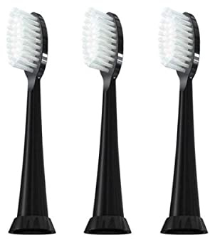TAO Clean Umma Diamond Sonic Toothbrush Replacement Heads (3-Pack) – Replacement Heads for the TAO Clean Electric Toothbrush and Docking Station, Black