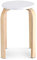 Stapelhocker Küchenhocker Hocker Sitzhocker Holzhocker Wohnzimmer Möbel Dekoration 45.5 x 30 cm 4 Farbe (Weiß)