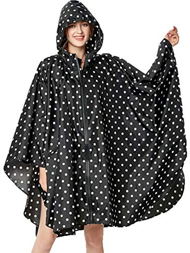 NUUR Impermeabile Poncho Pioggia Riutilizzabile Multiuso con Cappuccio Packable Telo Riparo a Terra Foglio