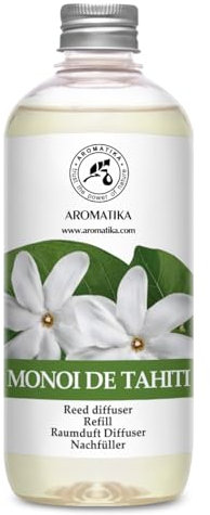 Recambio de Difusor Monoi de Tahiti 500ml - Relleno Aromático - Ambientador Perfumado - Fragancia Fresca para Habitación - Gardenia Tahitensis