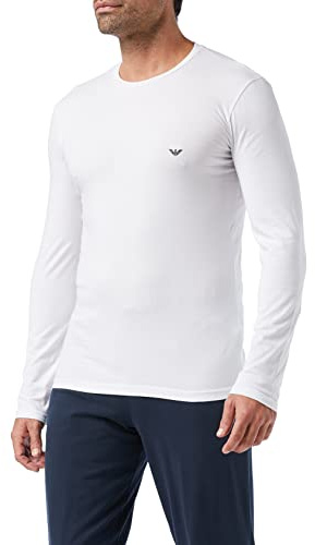 Emporio Armani Uomo Maglietta Basic In Cotone Elasticizzato T-shirt, Bianco, XXL