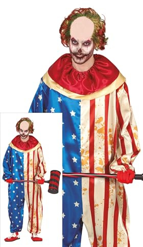 FIESTAS GUIRCA Disfraz de Payaso Patriota Americano para Hombre Adulto Talla L 52-54