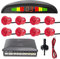 MOCNT Kit de Sensor de Aparcamiento Coche 8 Sensores de Aparcamiento Sistema Radar Inverso Traseros Sensores de Estacionamiento Marcha Atrás Alarma de Sonido Monitor Rojo