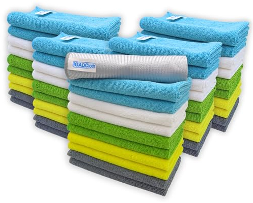 IGAD IGADCloth 50 Multicolour Microfibre Cleaning Cloths 40x40cm + 1 free glass cloth, Durable Cleaning Cloths for a Pristine Clean, Ideal Microfiber Cloth for all Surfaces