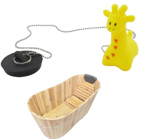 Fellflying Bath Tub Plug - Cartoon Rubber Floating Drain Plug with Chain, Stopper Plug for Bathtub Sink Shower, Drain Stopper Plug