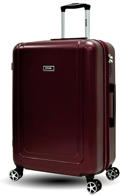 Unik REVOLUTION Maleta Mediana 68 cm Expandible 24 – Facturar 23 kg, Rígida ABS Ecológico, Trolley 4 Ruedas Dobles 360°, Cerradura de 3 Dígitos, Interior Forrado – Burdeos