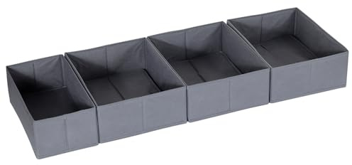 ORLISA Lådor organisatör kläder för PAX garderob 100 x 35 cm – perfekt passform med stabil bas, vikbar, tvättbar och robust, set om 4, grå