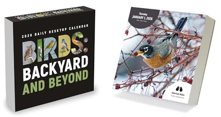 TF Publishing 2026 Birds: Backyard & Beyond Daily Desktop Calendar - Home and Office Organization - Small Desk Calendar 2026 w/Full-Color Tear-Off Pages and Standing Cardboard Easel - 5.25in x 5.25in