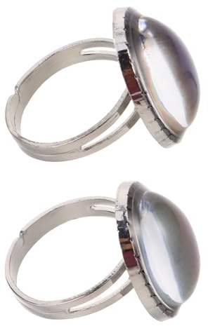 TOVINANNA Anelli Dell’Umore Vintage da Donna con Pietra Ovale Antica Set da 2 Anelli Aperti Regolabili che Cambiano Colore Gioielli Vintage Eleganti per Occasioni e Uso Quotidiano